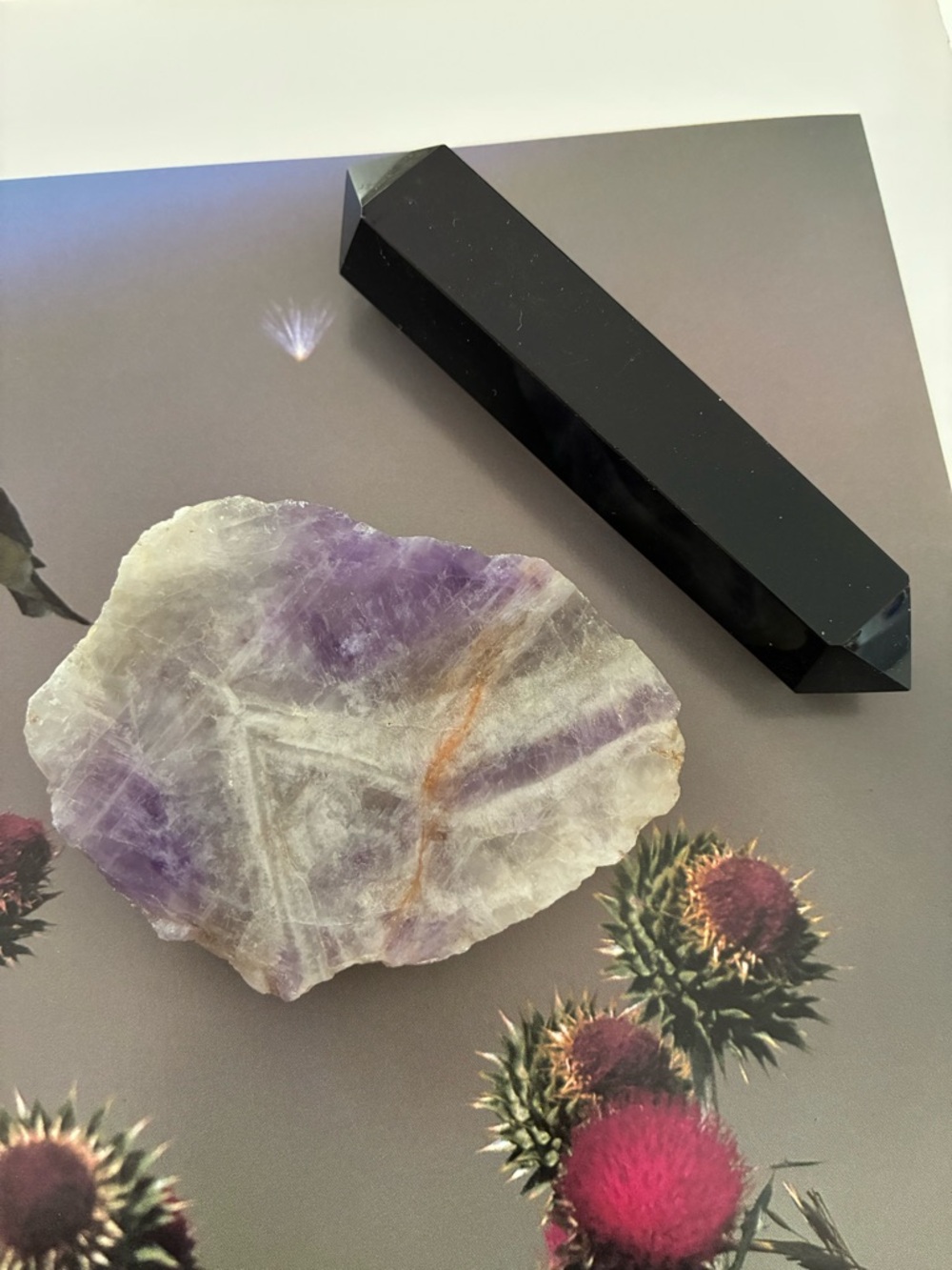 🔮 2 Piece Healing Crystal Gift Box - Obsidian and Amethyst 🎁